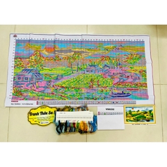 [ Hỏa tốc HCM] Tranh thêu kín Phong cảnh làng quê VS8232, kích thước 120 x 60 cm