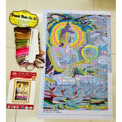 Tranh thêu kín Phật thích ca VS8002, kích thước 60 x 90 cm