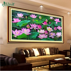 Tranh thêu kín chữ thập Đầm sen MH2167, kích thước 100 x 60 cm