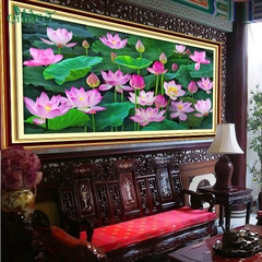 Tranh thêu kín chữ thập Đầm sen MH2167, kích thước 100 x 60 cm