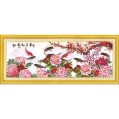 Tranh thêu chữ thập Gia hòa vạn sự hưng 223041, kích thước 136 x 53 cm