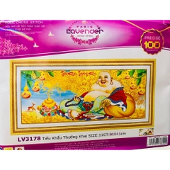 Tranh thêu chữ thập Phật di lặc LV3178, kích thước 86 x 41 cm