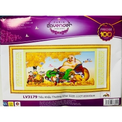 Tranh thêu chữ thập Phật di lặc LV3179, kích thước 89 x 49 cm