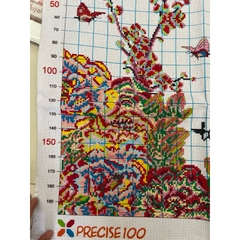 Tranh thêu chữ thập Cát tường, kích thước 94 x 54 cm