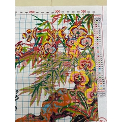 Tranh thêu chữ thập Cát tường, kích thước 94 x 54 cm