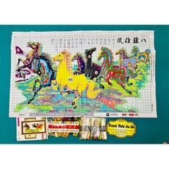 Tranh thêu chữ thập Mã đáo thành công (ngựa thảo nguyên) 467, kích thước 139 x 83 cm