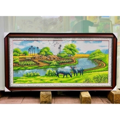 Tranh thêu chữ thập Miền quê thanh bình VS8238, kích thước 100 x 50 cm