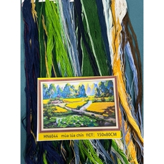 Tranh thêu kín Phong cảnh mùa lúa chín MN6044, kích thước 150 x 75 cm