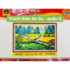 Tranh thêu kín Phong cảnh mùa lúa chín MN6044, kích thước 150 x 75 cm
