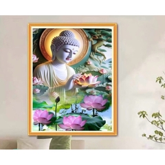 Tranh thêu kín chữ thập Phật thích ca VS8150, kích thước 60 x 90 cm