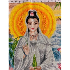 Tranh đã thêu Quan âm, kích thước 100 x 70 cm (thêu kín)