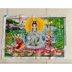 Tranh đã thêu Quan âm, kích thước 100 x 70 cm (thêu kín)