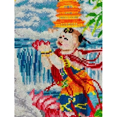 Tranh đã thêu Quan âm, kích thước 100 x 70 cm (thêu kín)