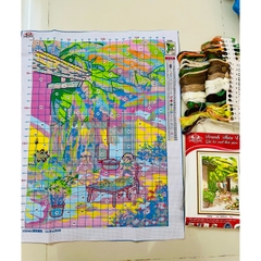 Tranh thêu kín Hạnh phúc bình yên VS8068, kích thước 50 x 70 cm