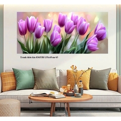 Tranh thêu kín chữ thập Hoa tulip, thêu 3 sợi (11ct)
