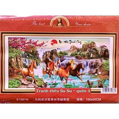 Tranh thêu kín Mã đáo thành công E188YN, kích thước 100 x 55 cm