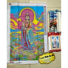 Tranh thêu kín quan âm VS8285, VS8286, VS8287, VS8288, VS8028 (kích thước 60 x 90 cm)
