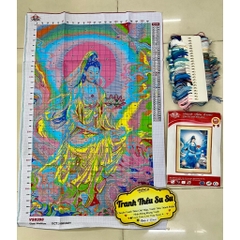 Tranh thêu kín quan âm VS8285, VS8286, VS8287, VS8288, VS8028 (kích thước 60 x 90 cm)