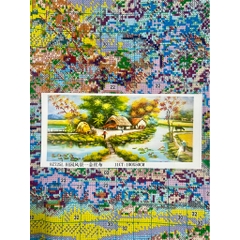 Tranh thêu kín chữ thập Phong cảnh quê hương 8Z725L, kích thước 100 x 50 cm