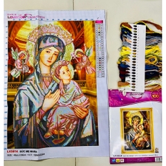 Tranh thêu chữ thập (thêu 3D) Đức mẹ LV3514, LV3517