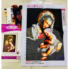 Tranh thêu chữ thập (thêu 3D) Đức mẹ LV3514, LV3517