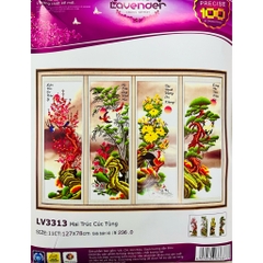 Tranh thêu chữ thập Tứ quý LV3235, LV3236, LV3266, LV3282, LV3313, LV3262