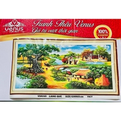 Tranh thêu chữ thập Làng quê Việt nam (cây đa) VS8265, kích thước 120 x 65 cm