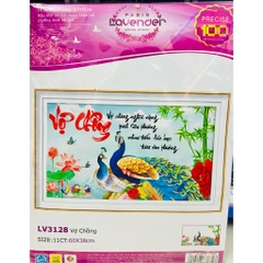 Tranh thêu chữ thập Vợ chồng, tranh thêu 3D, thêu 3 sợi