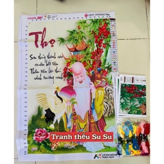 Tranh thêu chữ thập Thọ AL53552, kích thước 55 x 80 cm, không thêu kín