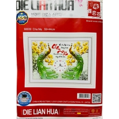 Tranh thêu chữ thập Cha mẹ (đồng hồ) LV3157 (các mẫu này đều thêu 3D)