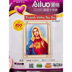 Tranh thêu chữ thập (thêu 3D) Đức mẹ AL29610, kích thước 45 x 60 cm