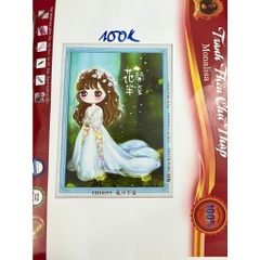 Tranh thêu kín chữ thập cô gái chibi HH0899, MH2191, MH2193