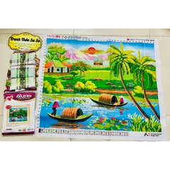 Tranh thêu Phong cảnh làng quê (thêu 3D) AL53313, AL53327, AL53375