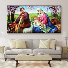 Tranh thêu kín Gia đình thánh gia (gia đình chúa) vs8228, kích thước 110x55cm