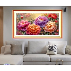 Tranh thêu kín Hoa mẫu đơn VS8101, VS8071, 6492, 8K251L