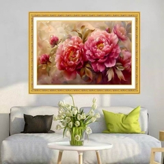 Tranh thêu kín Hoa mẫu đơn VS8101, VS8071, 6492, 8K251L