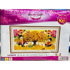 Tranh thêu chữ thập Cây tài lộc LV3522, LV3497, tranh thêu 3D