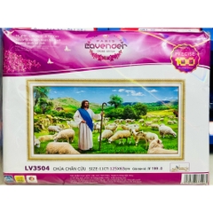 Tranh thêu chữ thập Chúa chăn cừu LV3504, kích thước 125 x 63 cm