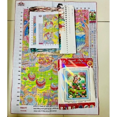 Tranh thêu kín vườn cổ tích vs8177, kích thước 50x68 cm, 11ct thêu 3 sợi