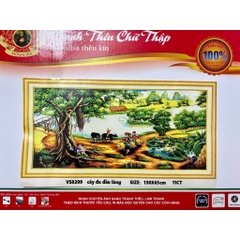 Tranh thêu kín Phong cảnh làng quê VS8209, kích thước 130 x 65 cm