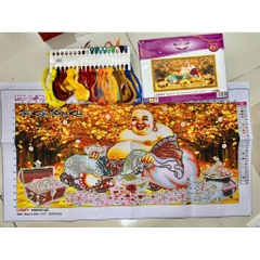 Tranh thêu chữ thập Phật di lặc LV3471, kích thước 84 x 44 cm
