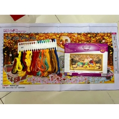 Tranh thêu chữ thập Phật di lặc LV3471, kích thước 84 x 44 cm