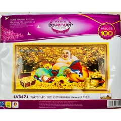 Tranh thêu chữ thập Phật di lặc LV3471, kích thước 84 x 44 cm