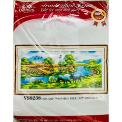 Tranh thêu chữ thập Miền quê thanh bình VS8238, kích thước 100 x 50 cm