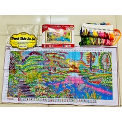 Tranh thêu kín Ngôi nhà hạnh phúc VS8110, kt 100x50 cm