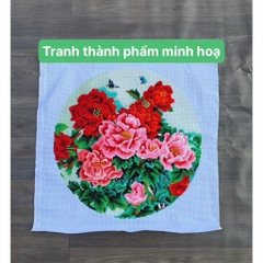 Tranh thêu kín chữ thập Hoa mẫu đơn DX1112, kích thước 50 x 50 cm