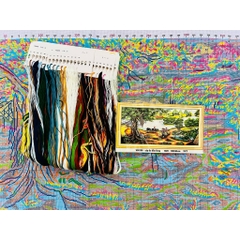 Tranh thêu kín Phong cảnh làng quê VS8209, kích thước 130 x 65 cm