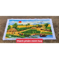 [ Hỏa tốc HCM] Tranh thêu kín Phong cảnh làng quê VS8232, kích thước 120 x 60 cm