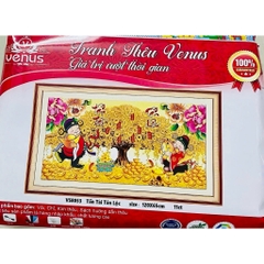 Tranh thêu kín chữ thập Thần tài - tài lộc VS8053, kích thước 120 x 65 cm