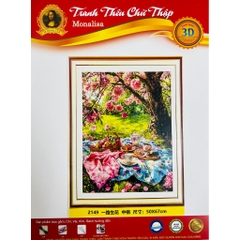 Tranh thêu kín Trà chiều mát mẽ 2149, kích thước 50 x 67 cm